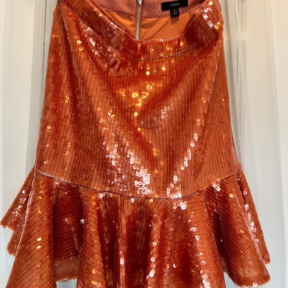 J. Crew - RUFFLE-HEM SEQUIN SKIRT - Size 4 - Picture 5 of 5